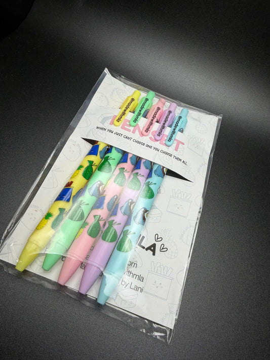 Black Ink Gel Pens - Colored Local Grinds SET