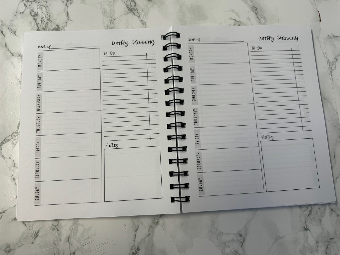 Hardcovered 6.5 x 8 inch Weekly Planners